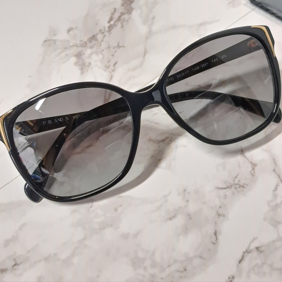 Prada Black Cat Eye SPR 01OSA Acetate Sunglasses - Picture 9 of 9